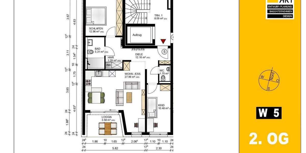 Etagenwohnung Fürth Südstadt - 3 Zimmer, 75 m&sup2;, 510.700&euro; | Angebot:25910778