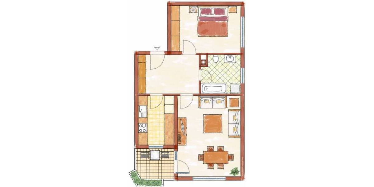 Etagenwohnung Nürnberg Veilhof - 2 Zimmer, 60 m&sup2;, 192.000&euro; | Angebot:26433692