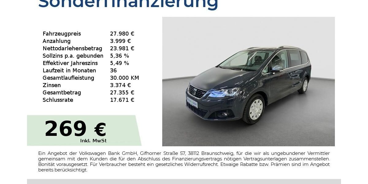 Seat Alhambra 72.900 km 27.980 &euro; Fürth 90763