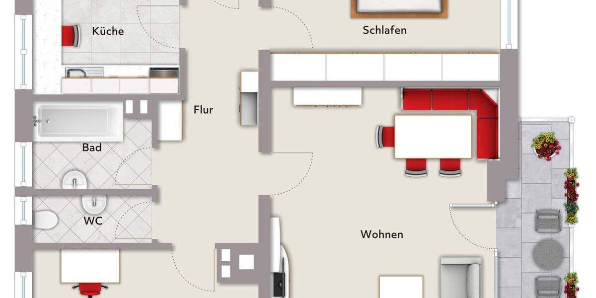 Etagenwohnung Zirndorf - 3 Zimmer, 78 m&sup2;, 279.000&euro; | Angebot:25677868