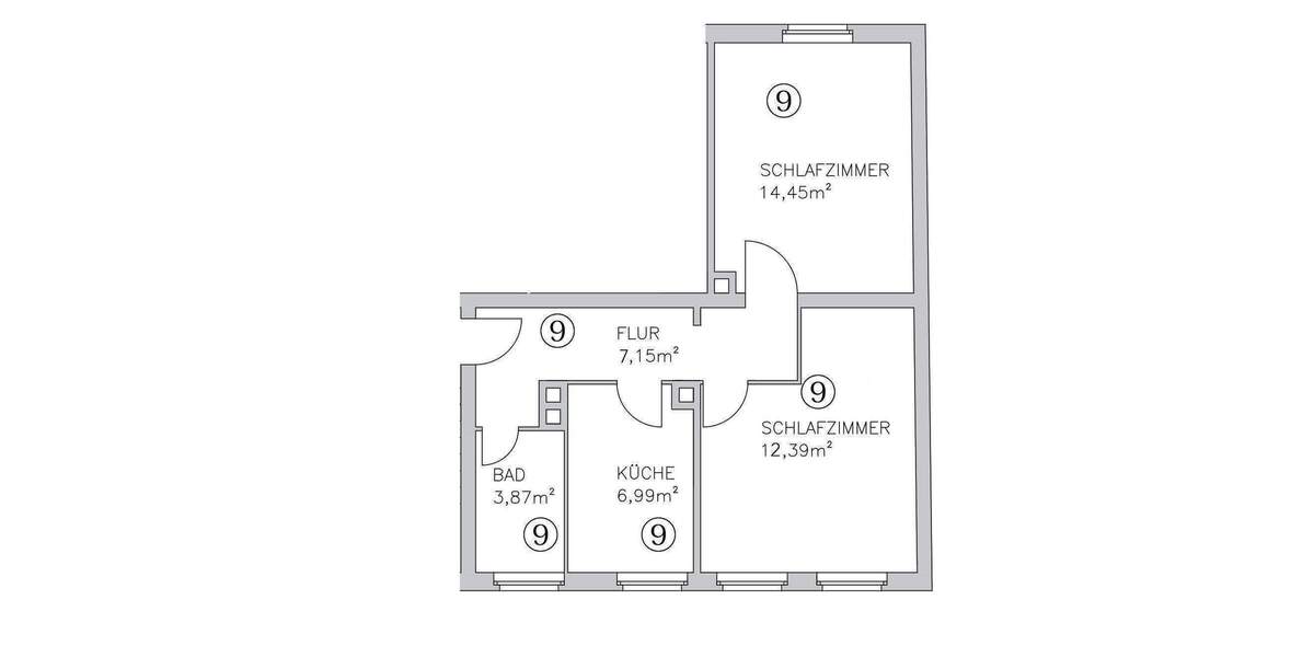 Etagenwohnung Nürnberg Wöhrd - 2 Zimmer, 194.000&euro; | Angebot:25878692