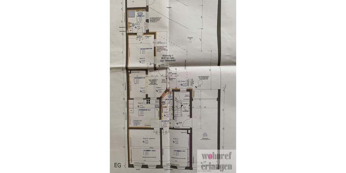 Etagenwohnung Erlangen Buckenhofer Siedlung - 4 Zimmer, 99 m&sup2;, 1.590&euro; | Angebot:26014928