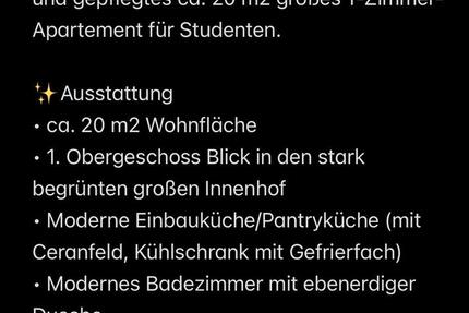 Wohnung Erlangen Am Anger - 1 Zimmer, 20 m&sup2;, 531&euro; | Angebot:27537341