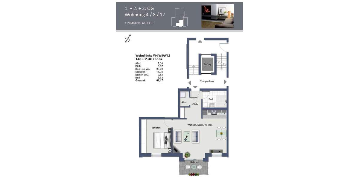 Etagenwohnung Nürnberg St Jobst - 2 Zimmer, 61 m&sup2;, 400.000&euro; | Angebot:25768278
