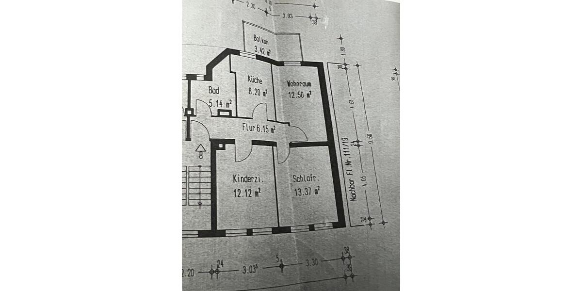 Etagenwohnung Nürnberg Gibitzenhof - 3 Zimmer, 59 m&sup2;, 219.000&euro; | Angebot:25993321