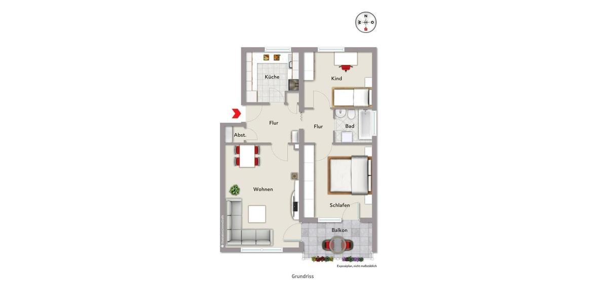 Etagenwohnung Nürnberg Kleinweidenmühle - 3 Zimmer, 73 m&sup2;, 1.150&euro; | Angebot:26586927