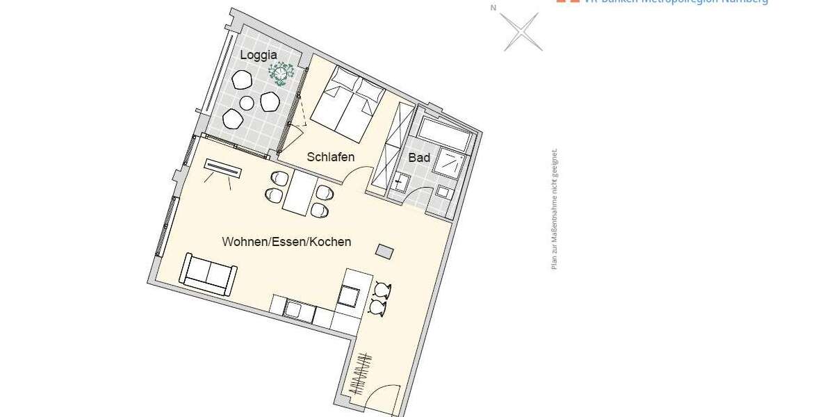 Etagenwohnung Nürnberg Herrnhütte - 2 Zimmer, 67 m&sup2;, 442.240&euro; | Angebot:18960952