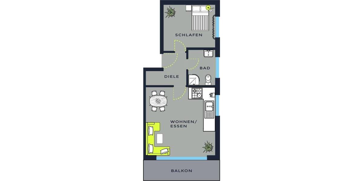 Etagenwohnung Nürnberg Kettelersiedlung - 2 Zimmer, 51 m&sup2;, 292.873&euro; | Angebot:25796680