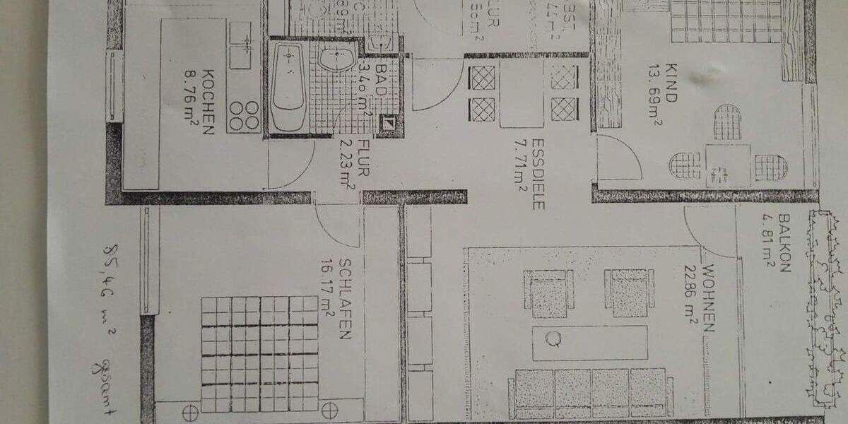 Etagenwohnung Nürnberg Wetzendorf - 3 Zimmer, 85 m&sup2;, 370.000&euro; | Angebot:25824697