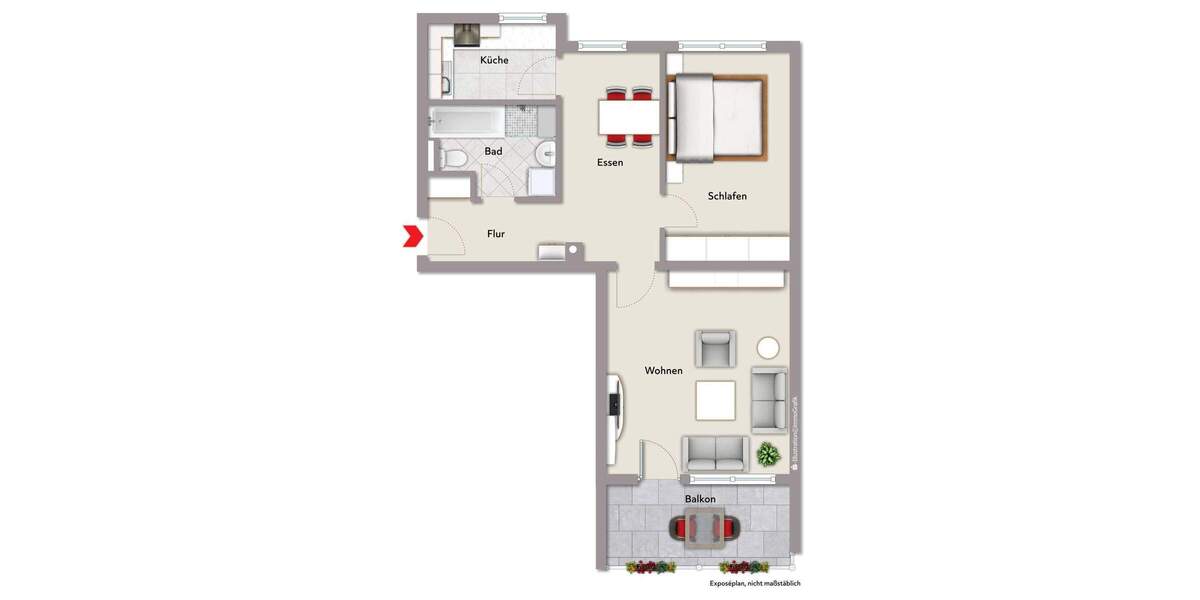 Etagenwohnung Erlangen Tennenlohe - 2 Zimmer, 68 m&sup2;, 236.000&euro; | Angebot:25797671