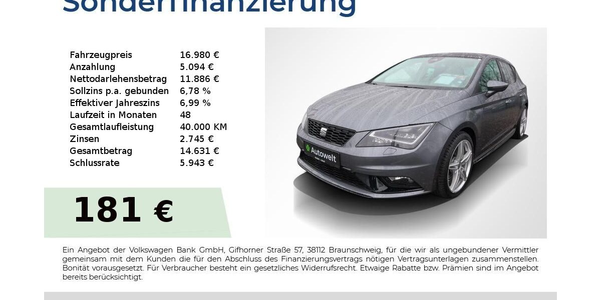 Seat Leon 88.650 km 16.220 &euro; Nürnberg 90431