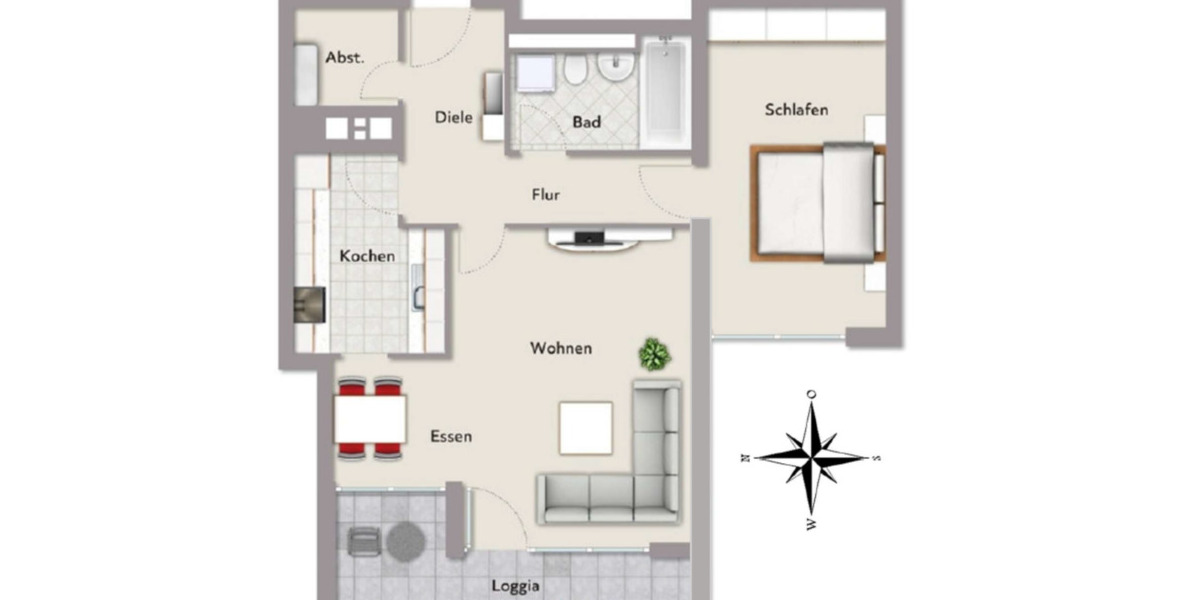 Etagenwohnung Roth - 2 Zimmer, 67 m&sup2;, 830&euro; | Angebot:25844456