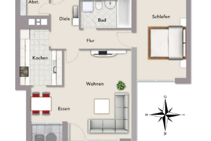 Wohnung Roth - 2 Zimmer, 67 m&sup2;, 830&euro; | Angebot:25844456