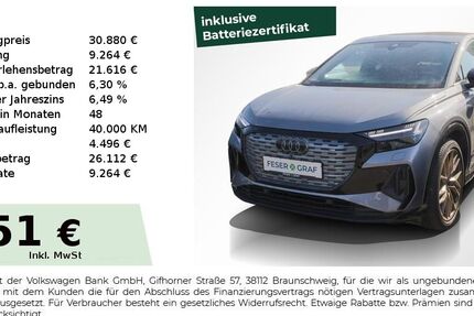 Audi Q4 45.900 km 29.380 &euro; Höchstadt an der Aisch 91315