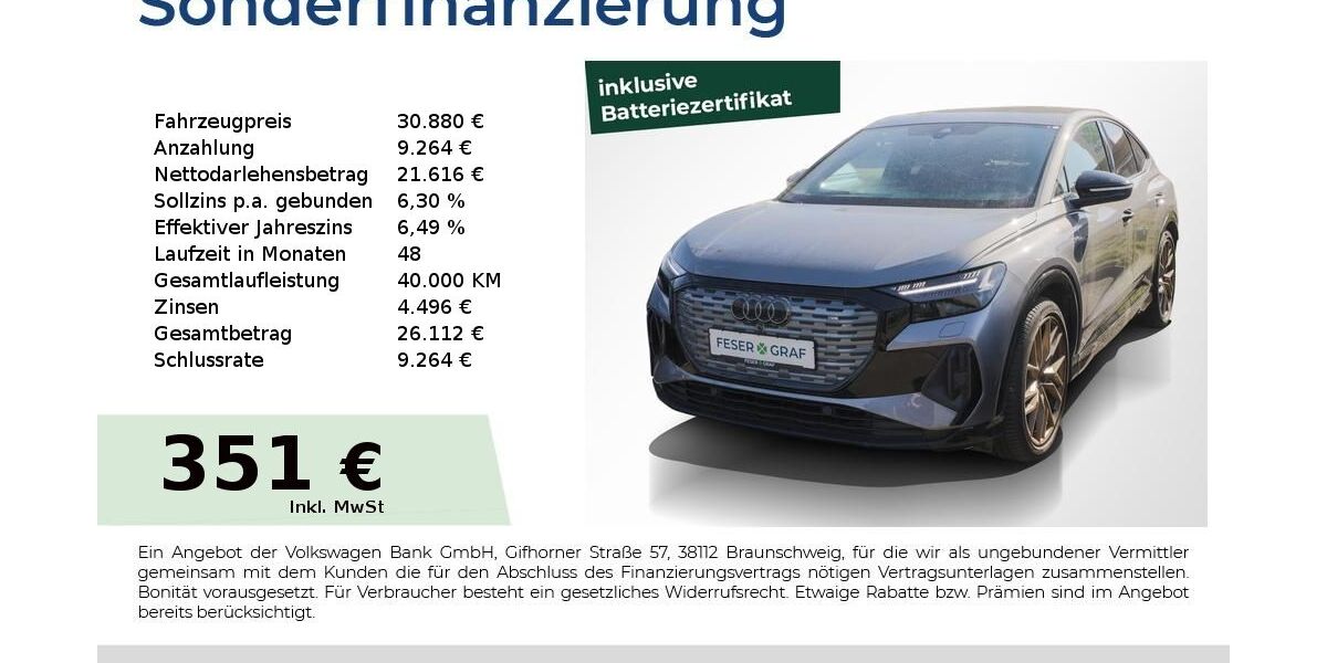 Audi Q4 45.900 km 29.380 &euro; Höchstadt an der Aisch 91315