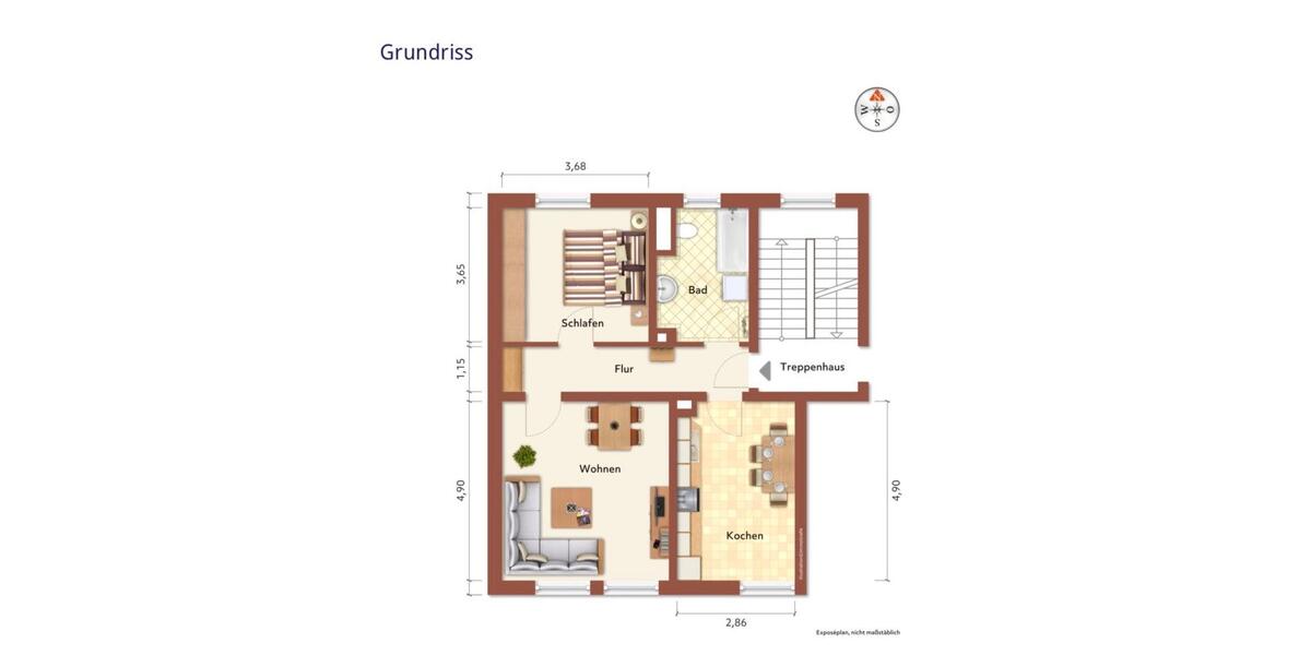 Etagenwohnung Nürnberg Gibitzenhof - 2 Zimmer, 58 m&sup2;, 218.000&euro; | Angebot:25982376