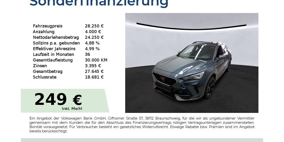 Cupra Formentor 29.550 km 28.250 &euro; Lauf an der Pegnitz 91207