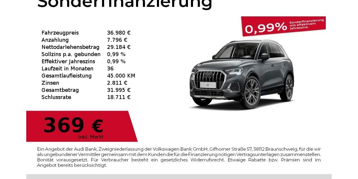 Audi Q3 6.416 km 36.980 &euro; Fürth 90763