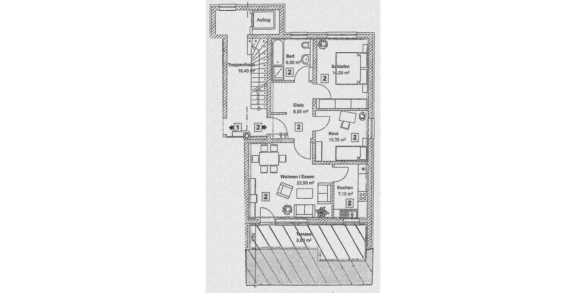 Etagenwohnung Neustadt an der Aisch Neustadt - 3 Zimmer, 76 m&sup2;, 295.000&euro; | Angebot:25697712