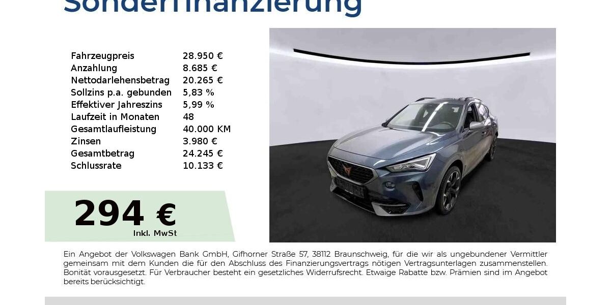 Cupra Formentor 31.650 km 28.950 &euro; Nürnberg 90431