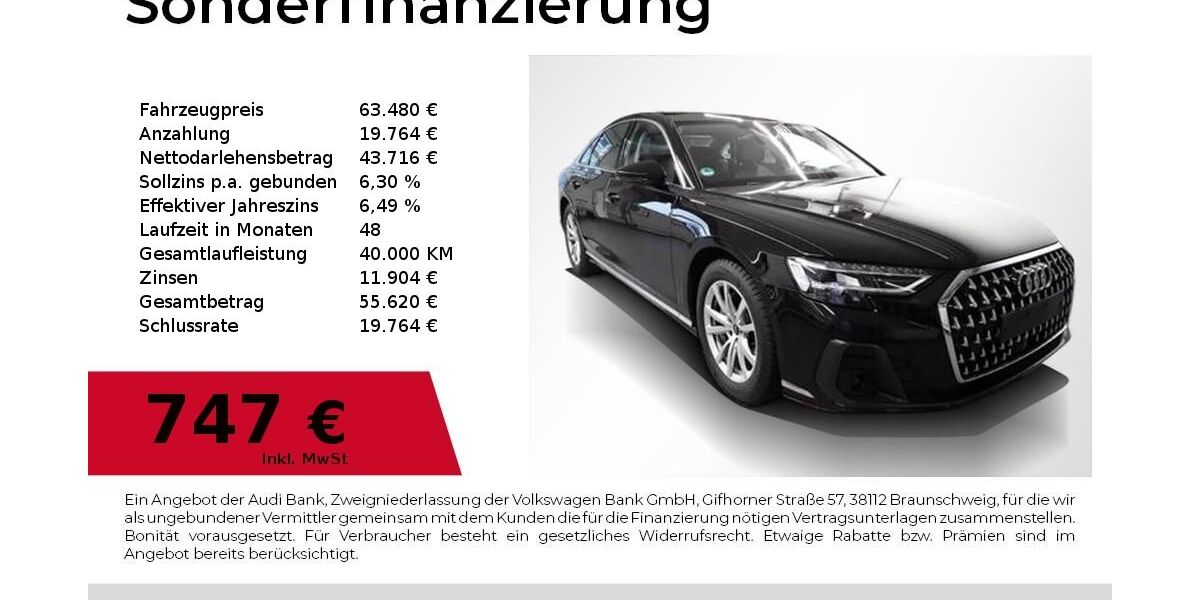 Audi A8 39.800 km 63.480 &euro; Nürnberg 90411