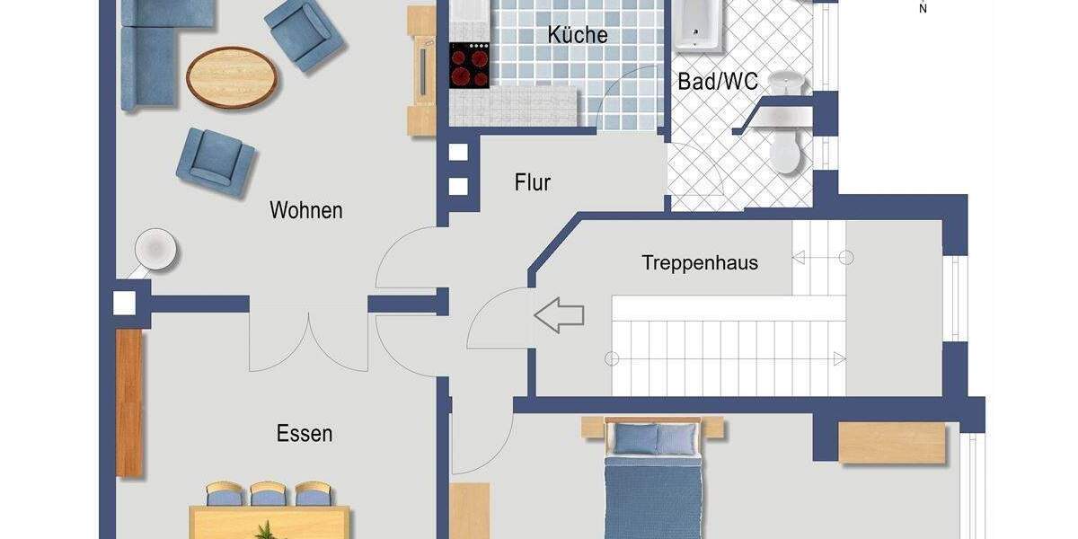 Etagenwohnung Nürnberg Gleißhammer - 3 Zimmer, 100 m&sup2;, 1.200&euro; | Angebot:25661487