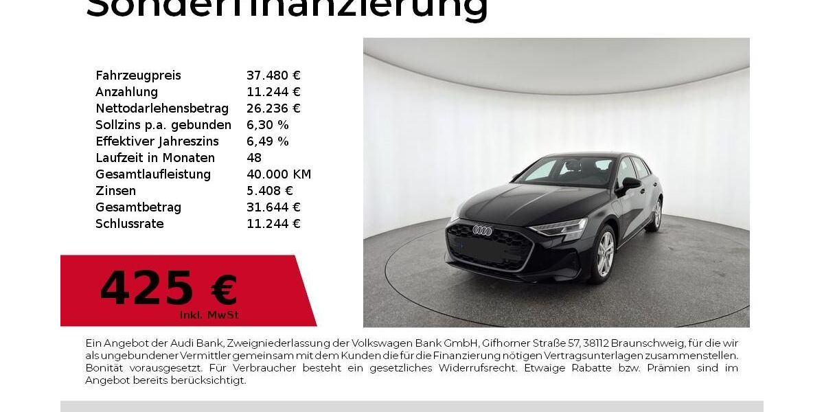 Audi A3 1.500 km 37.480 &euro; Nürnberg 90411