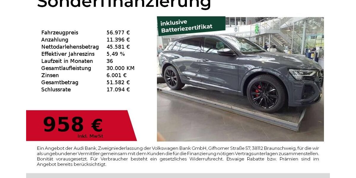 Audi Q8 e-tron 69.088 km 56.977 &euro; Nürnberg 90441