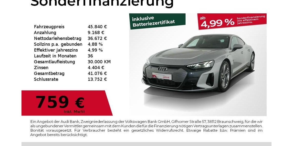 Audi e-tron GT 73.130 km 45.480 &euro; Nürnberg 90441