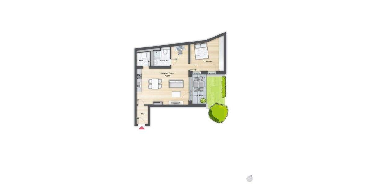 Terrassenwohnung Nürnberg Gostenhof - 2 Zimmer, 66 m&sup2;, 1.050&euro; | Angebot:25970582