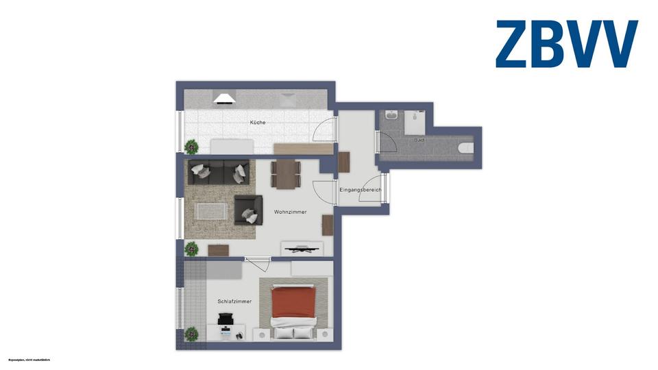 Etagenwohnung Nürnberg Gibitzenhof - 2 Zimmer, 45 m&sup2;, 473&euro; | Angebot:25860127
