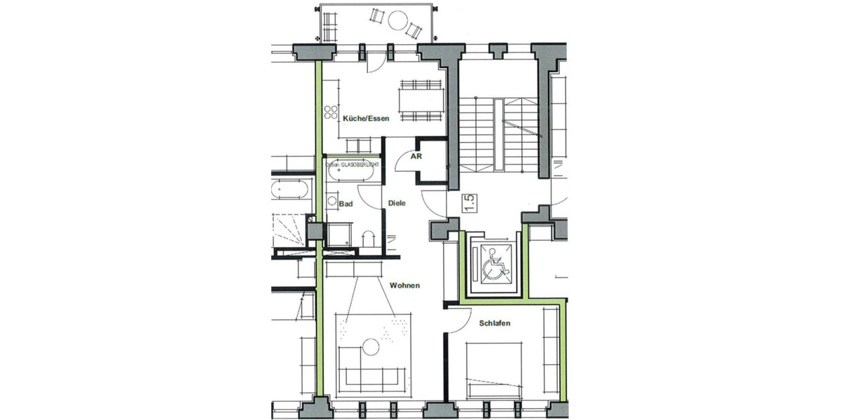 Etagenwohnung Nürnberg Seeleinsbühl - 2 Zimmer, 73 m&sup2;, 325.000&euro; | Angebot:25676630