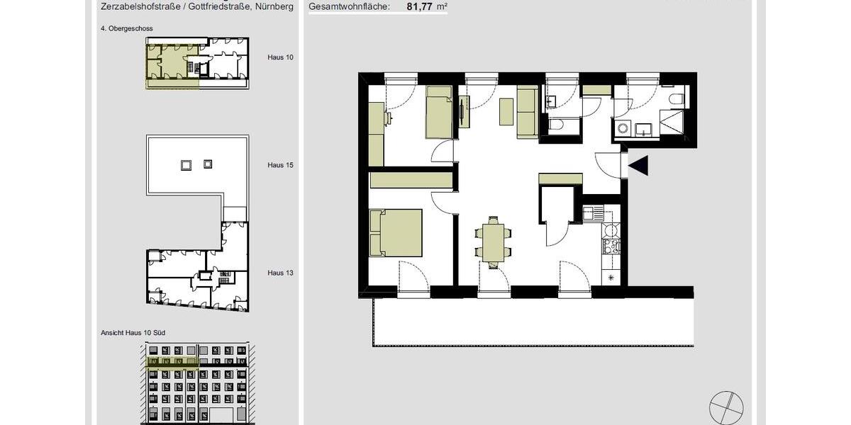 Etagenwohnung Nürnberg Gleißhammer - 3 Zimmer, 81 m&sup2;, 1.420&euro; | Angebot:25874951