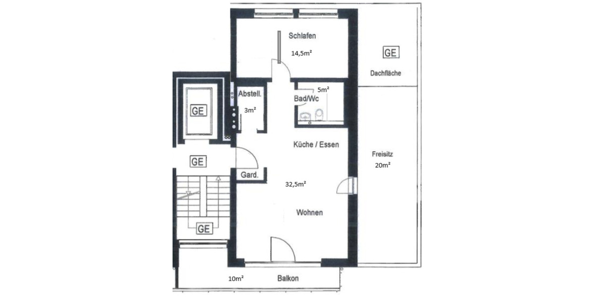 Etagenwohnung Nürnberg - 2 Zimmer, 65 m&sup2;, 1.300&euro; | Angebot:25937755
