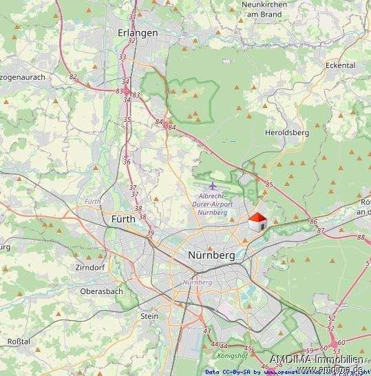 Etagenwohnung Nürnberg Erlenstegen - 3 Zimmer, 92 m&sup2;, 1.225&euro; | Angebot:25728769