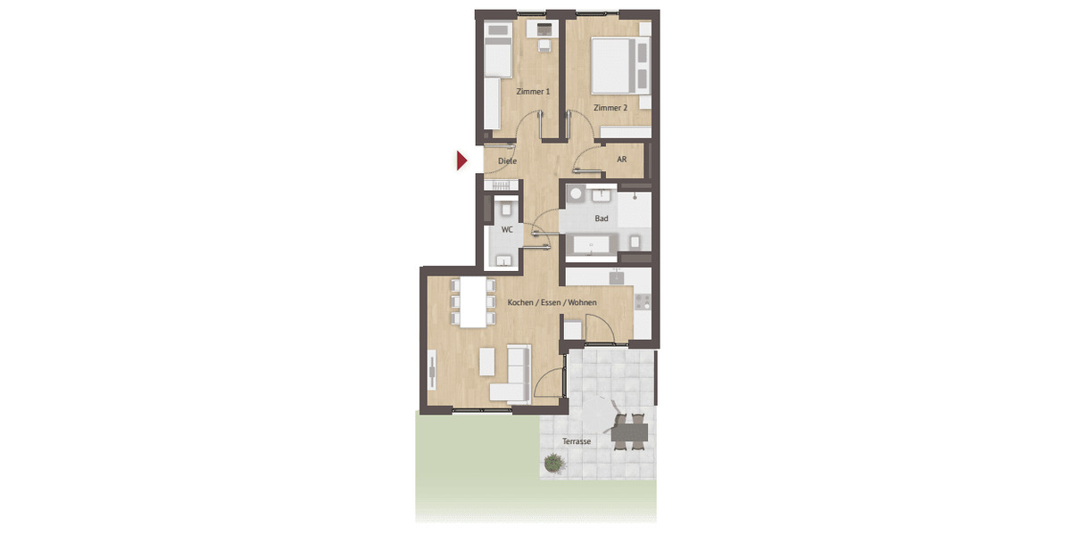 Etagenwohnung Nürnberg Laufamholz - 3 Zimmer, 82 m&sup2;, 581.420&euro; | Angebot:26617134