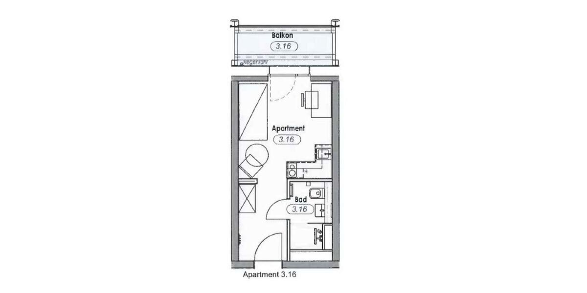 Etagenwohnung Nürnberg Altstadt, St. Lorenz - 1 Zimmer, 22 m&sup2;, 550&euro; | Angebot:25456495
