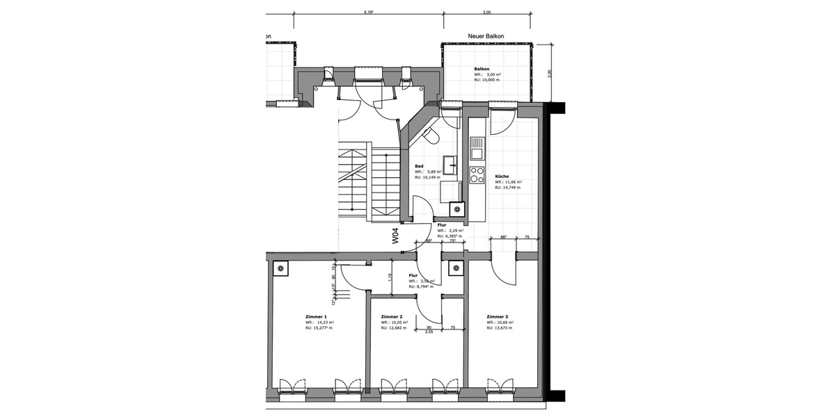 Etagenwohnung Nürnberg St Johannis - 3 Zimmer, 62 m&sup2;, 329.000&euro; | Angebot:26657737