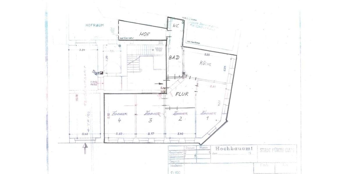 Erdgeschoßwohnung Fürth Altstadt - 4 Zimmer, 103 m&sup2;, 1.250&euro; | Angebot:26462969
