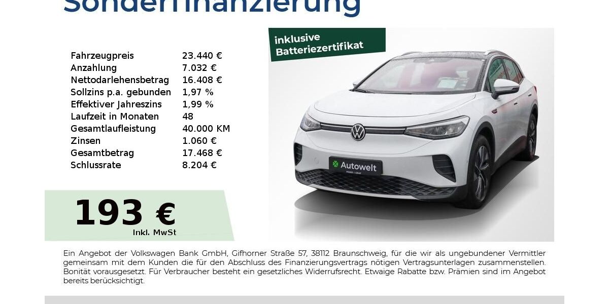 VW ID.4 76.750 km 22.850 &euro; Nürnberg 90431