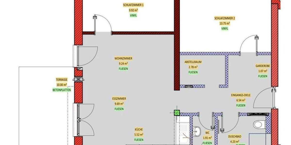 Etagenwohnung Erlangen Frauenaurach - 3 Zimmer, 69 m&sup2;, 399.000&euro; | Angebot:25896698