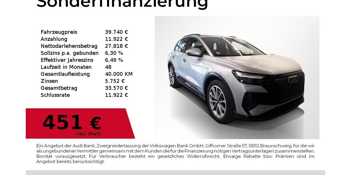 Audi Q4 e-tron 44.600 km 36.380 &euro; Nürnberg 90411