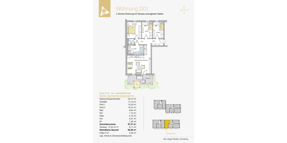 Terrassenwohnung Nürnberg Herpersdorf - 4 Zimmer, 94 m&sup2;, 499.000&euro; | Angebot:26082353