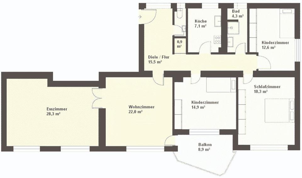 Etagenwohnung Nürnberg Altenfurt - 5 Zimmer, 130 m&sup2;, 380.000&euro; | Angebot:27281896
