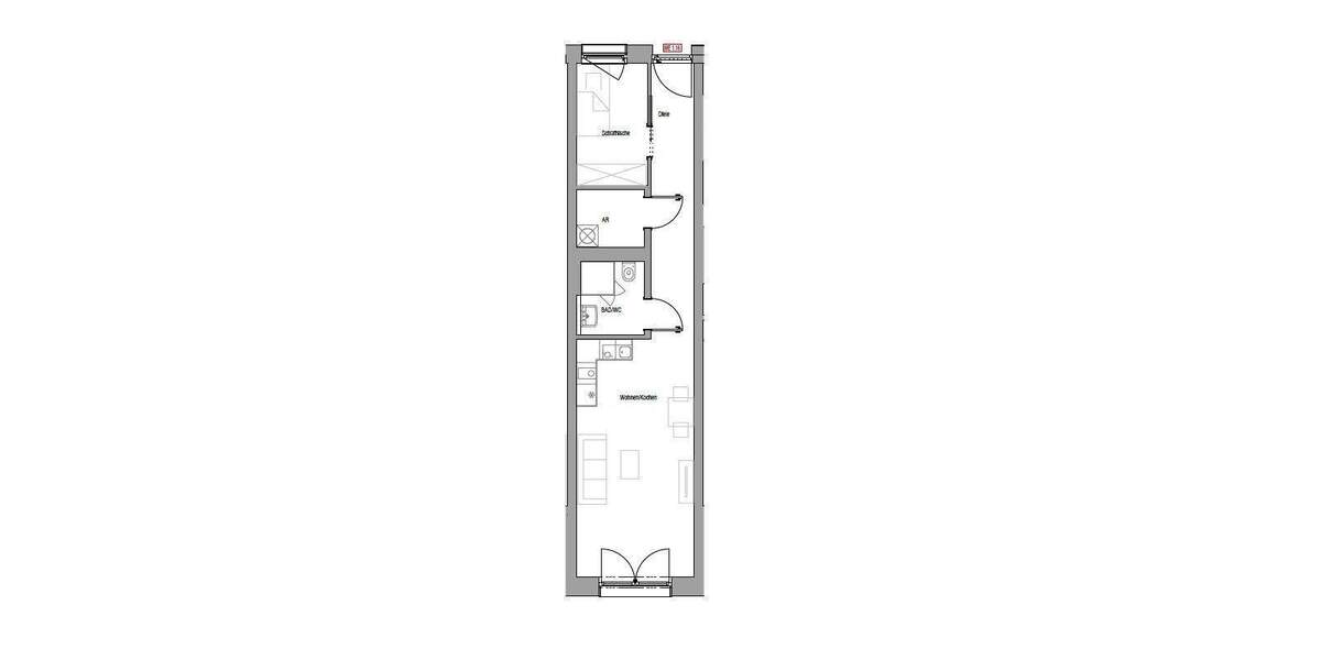Etagenwohnung Nürnberg Schweinau - 1 Zimmer, 44 m&sup2;, 954&euro; | Angebot:25734912