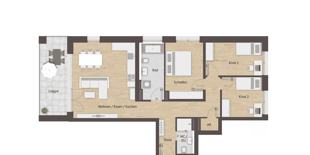 Etagenwohnung Herzogenaurach Herzo Base - 4 Zimmer, 101 m&sup2;, 626.000&euro; | Angebot:26787437