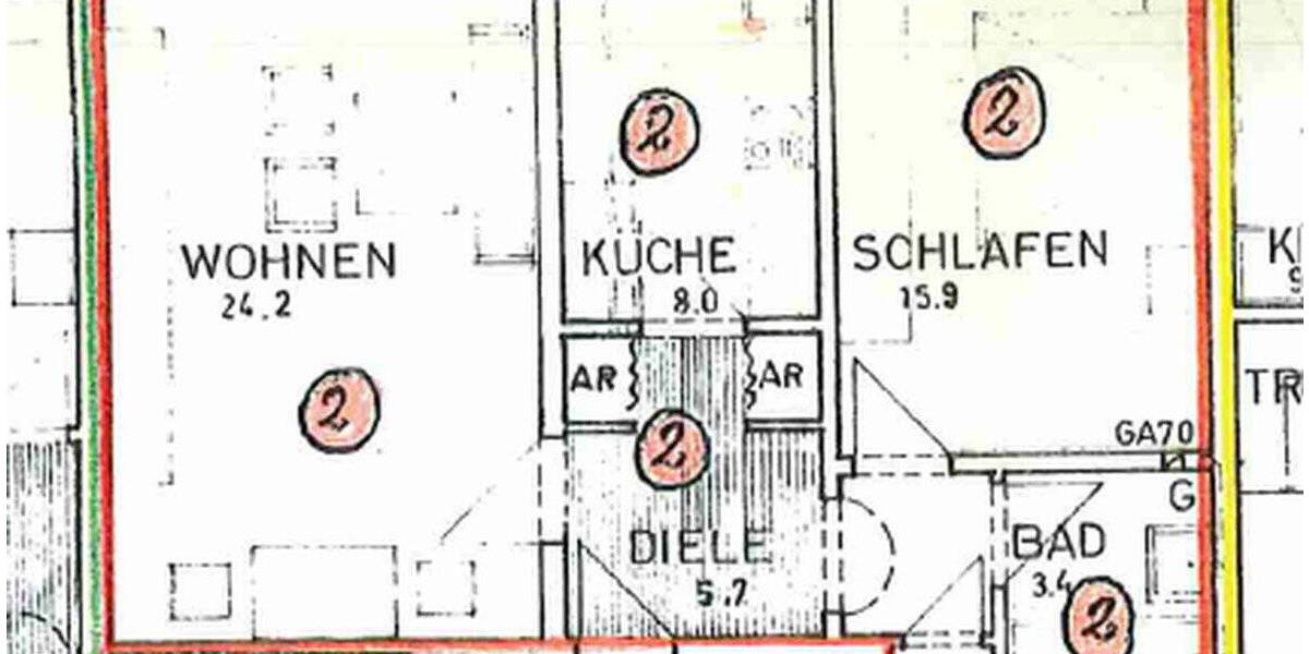 Etagenwohnung Nürnberg Schoppershof - 2 Zimmer, 58 m&sup2;, 185.000&euro; | Angebot:26016188