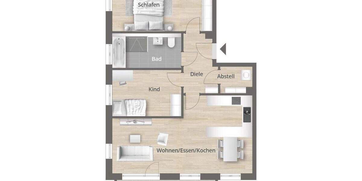 Etagenwohnung Bubenreuth - 3 Zimmer, 80 m&sup2;, 535.000&euro; | Angebot:25671175
