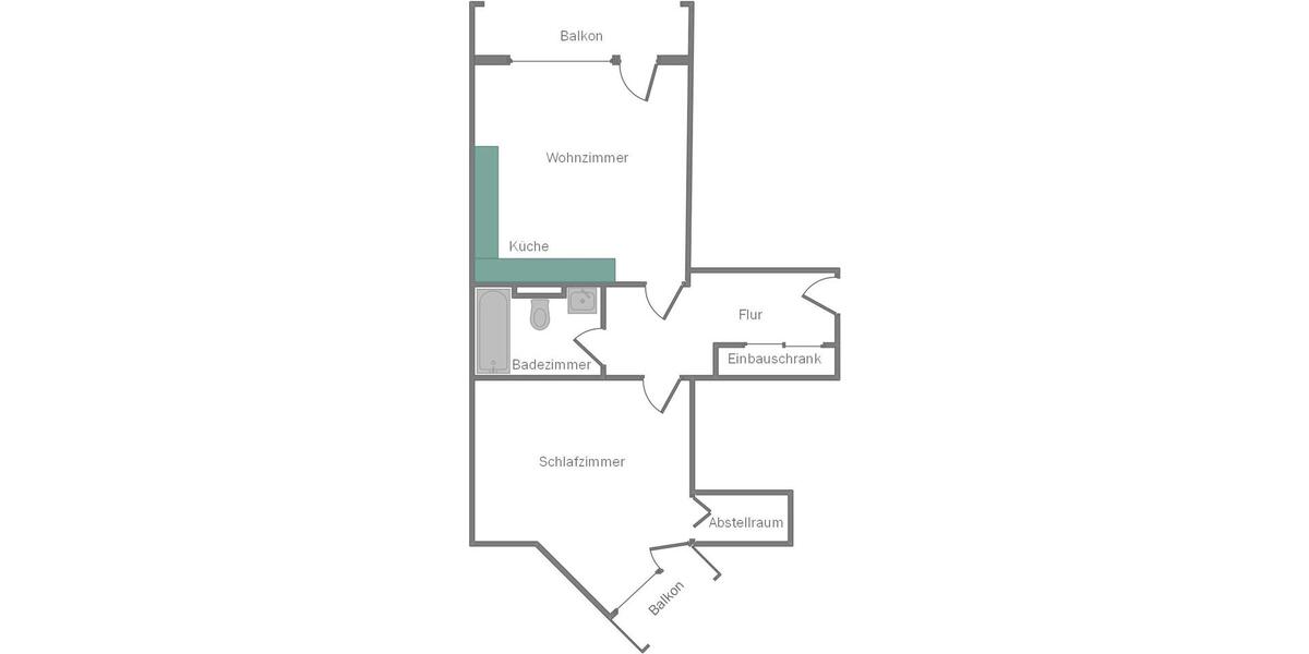Etagenwohnung Nürnberg Gibitzenhof - 2 Zimmer, 52 m&sup2;, 230.000&euro; | Angebot:25056012