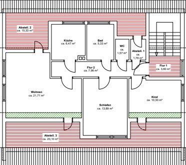 Dachgeschoßwohnung Erlangen Alterlangen - 3 Zimmer, 65 m&sup2;, 880&euro; | Angebot:26004621